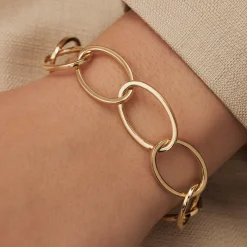Isabel Bernard Aidee Annette 14 karaat gouden schakelarmband Cheap