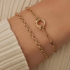 Isabel Bernard Aidee Camille 14 karaat gouden schakelarmband New