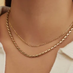 Isabel Bernard Aidee Gigi 14 karaat gouden collier met schakels Clearance