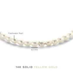 Isabel Bernard Aidee Marissa 14 karaat gouden armband met zoetwaterparels Cheap