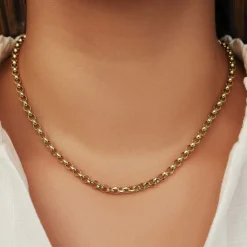 Isabel Bernard Aidee Pauline 14 karaat gouden collier met schakels Sale