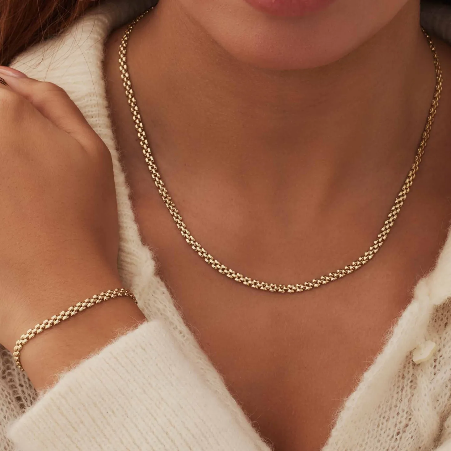 Isabel Bernard Aidee Rosine 14 karaat gouden schakelketting Online