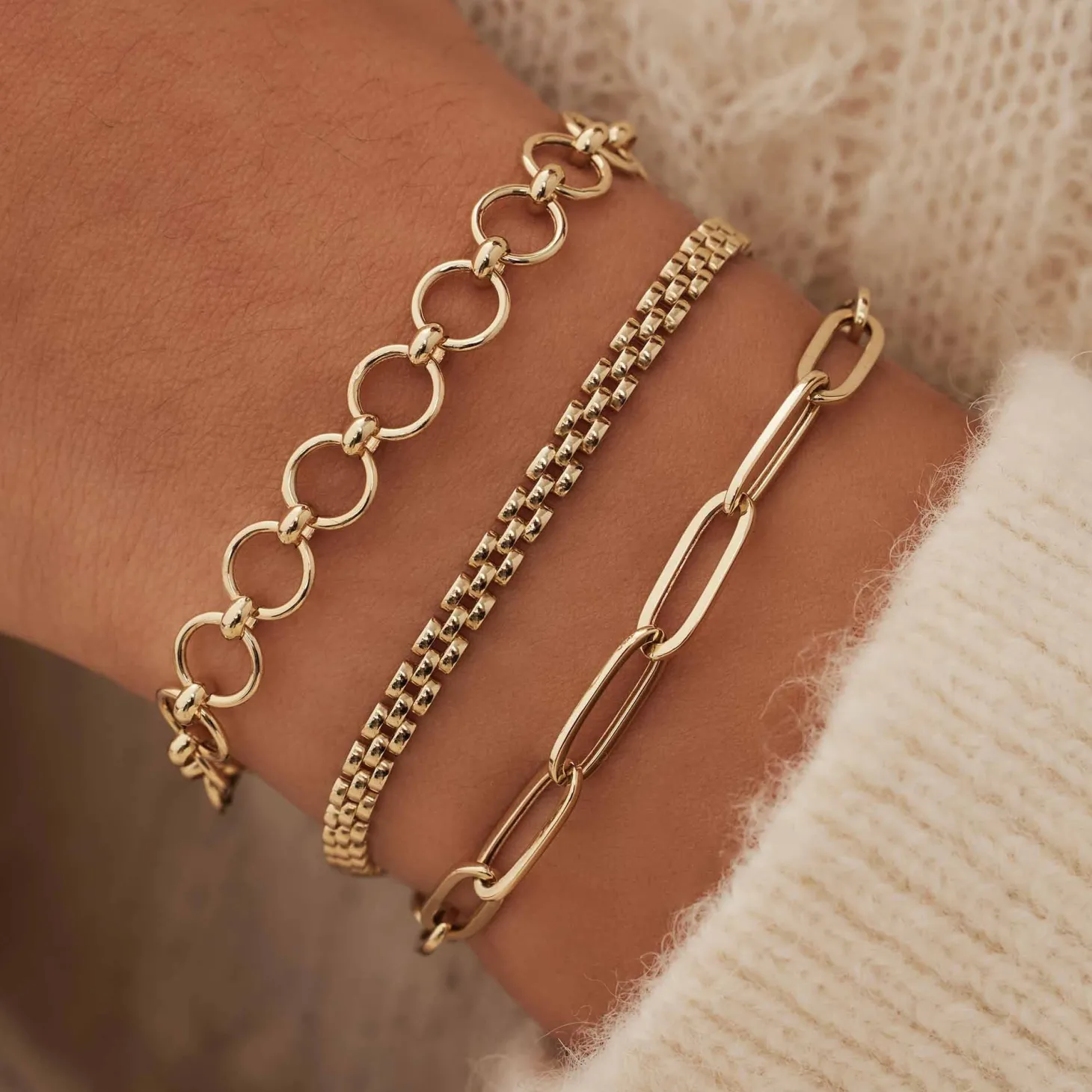 Isabel Bernard Aidee Rosine 14 karaat gouden schakelarmband New