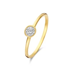 Isabel Bernard Baguette Genevieve 14 karaat gouden ring met witte zirkonia steen Discount