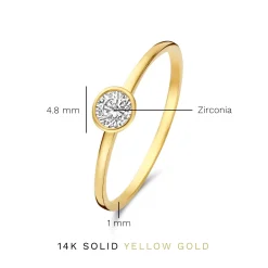 Isabel Bernard Baguette Genevieve 14 karaat gouden ring met witte zirkonia steen Discount