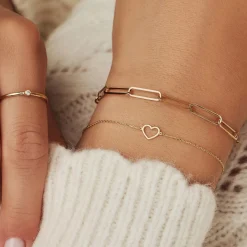 Isabel Bernard Belleville Amore 14 karaat gouden armband met hartje Best Sale