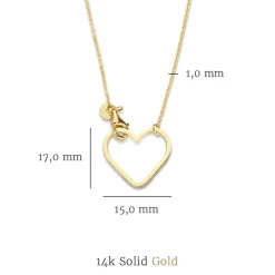 Isabel Bernard Belleville Amore 14 karaat gouden collier met hartje Fashion