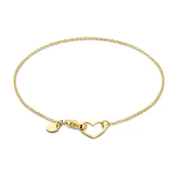 Isabel Bernard Belleville Amore 14 karaat gouden armband met hartje Sale