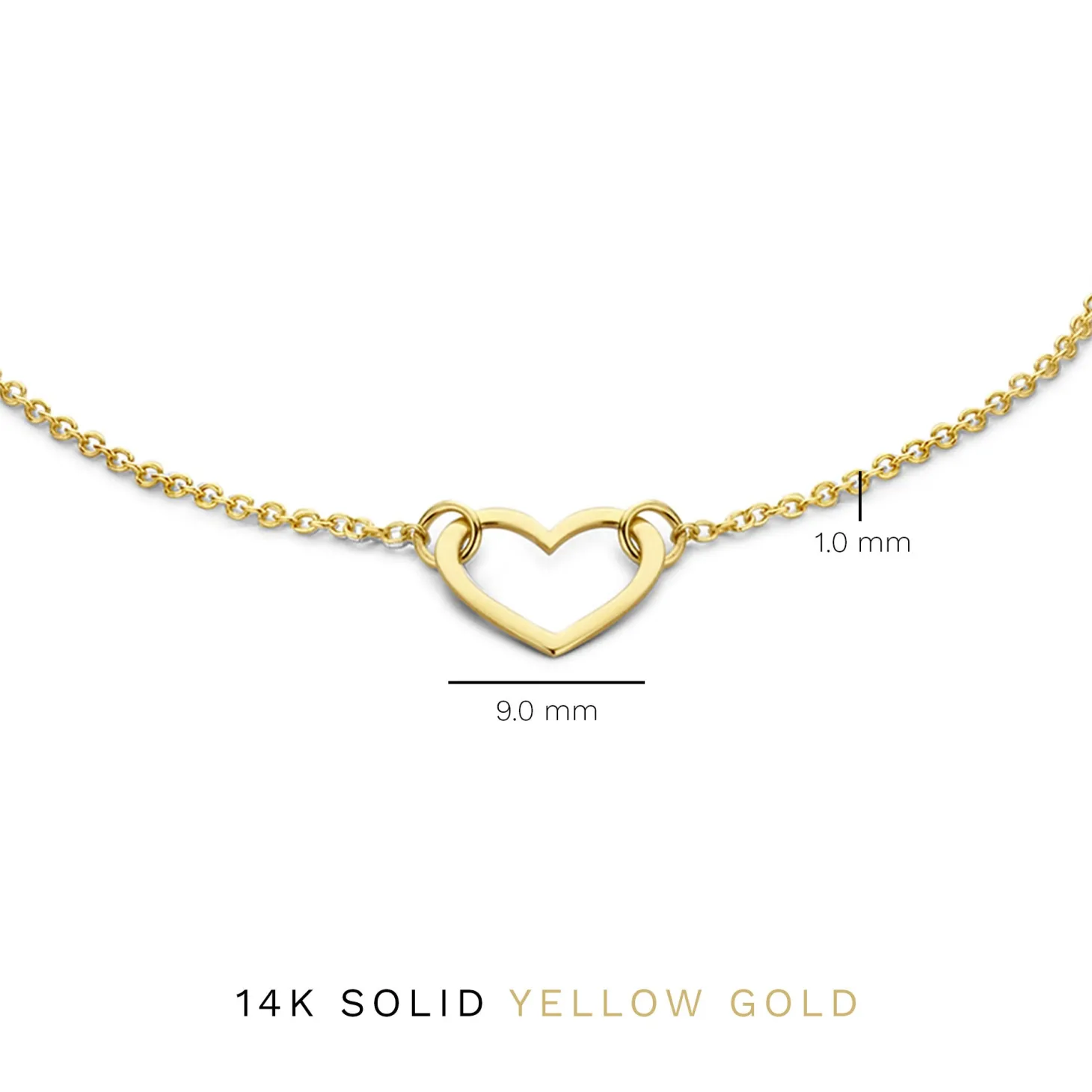 Isabel Bernard Belleville Amore 14 karaat gouden armband met hartje Cheap