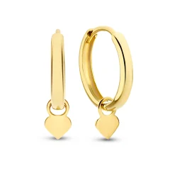 Isabel Bernard Belleville Amore 14 karaat gouden creolen met hartje Cheap