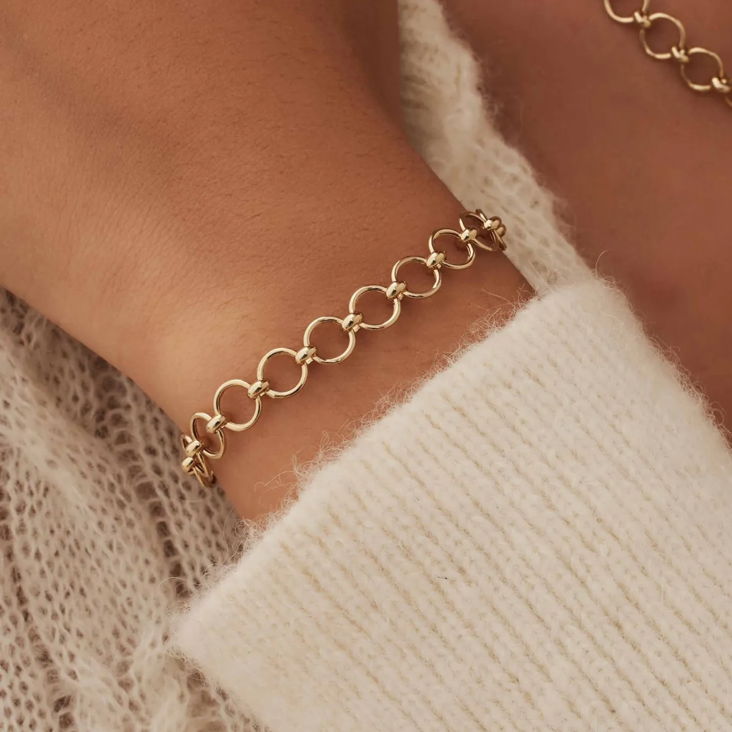 Isabel Bernard Belleville Axelle 14 karaat gouden schakelarmband Online