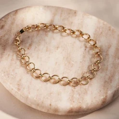 Isabel Bernard Belleville Axelle 14 karaat gouden schakelarmband Online