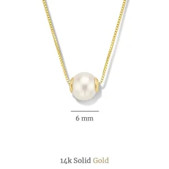 Isabel Bernard Belleville Luna 14 karaat gouden collier met zoetwaterparel Online
