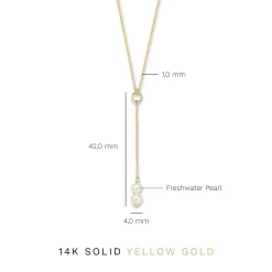 Isabel Bernard Belleville Luna 14 karaat gouden collier met zoetwaterparels Clearance