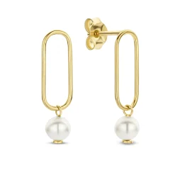 Isabel Bernard Belleville Luna 14 karaat gouden oorknoppen met zoetwaterparel Best Sale