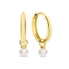 Isabel Bernard Belleville Luna 14 karaat gouden creolen met zoetwaterparel Flash Sale