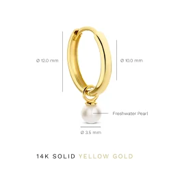 Isabel Bernard Belleville Luna 14 karaat gouden creolen met zoetwaterparel Flash Sale