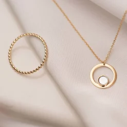 Isabel Bernard Belleville Nova 14 karaat gouden collier met parelmoer Hot