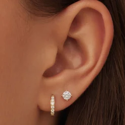 Isabel Bernard Cadeau d'Isabel 14 karaat gouden oorbellen set met zirkonia steentjes Flash Sale