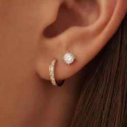 Isabel Bernard Cadeau d'Isabel 14 karaat gouden oorbellen set met zirkonia steentjes Flash Sale