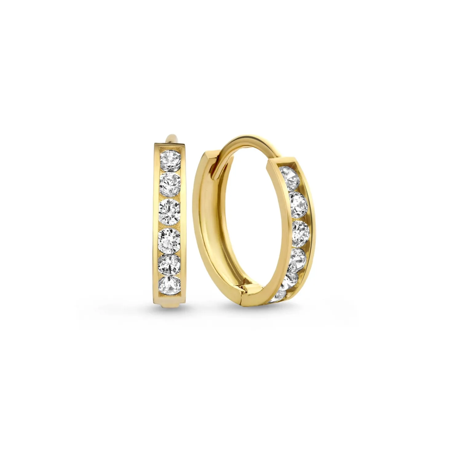 Isabel Bernard Cadeau d'Isabel 14 karaat gouden oorbellen set met zirkonia steentjes Flash Sale