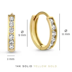 Isabel Bernard Cadeau d'Isabel 14 karaat gouden oorbellen set met zirkonia steentjes Flash Sale