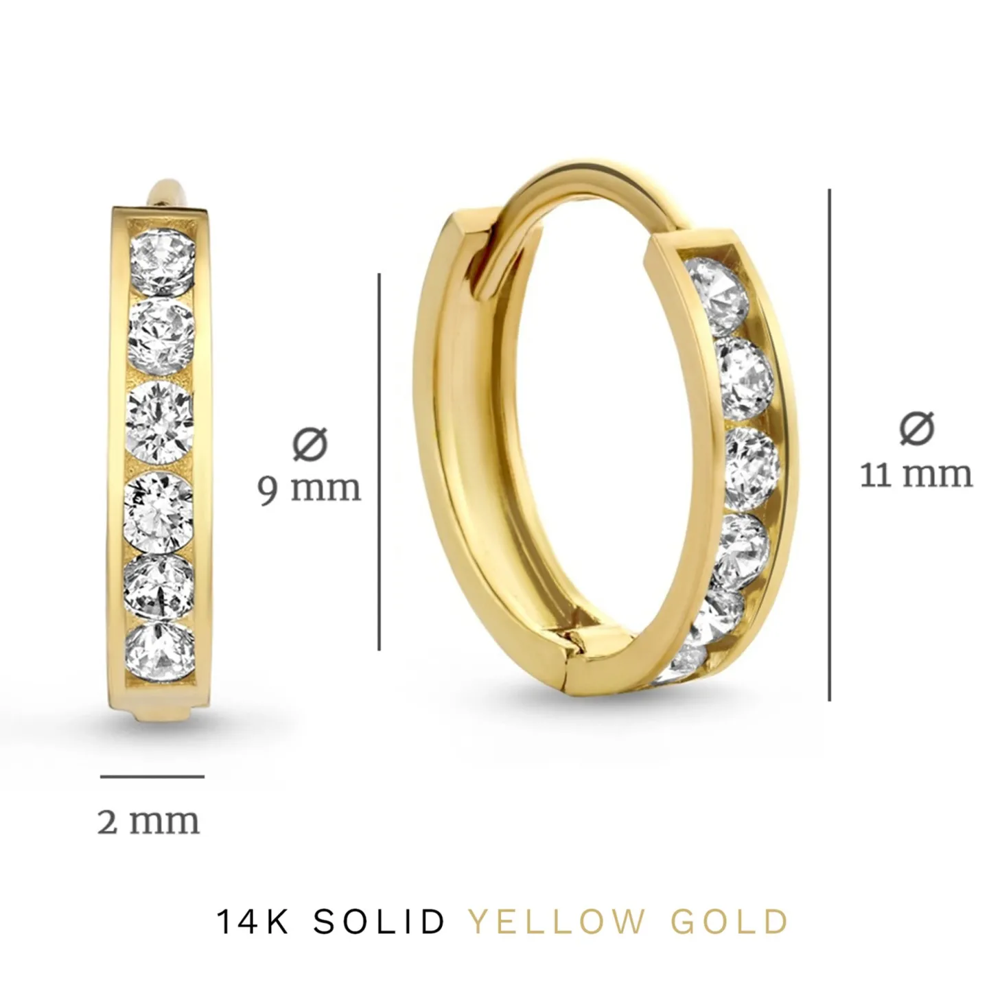 Isabel Bernard Cadeau d'Isabel 14 karaat gouden oorbellen set met zirkonia steentjes Flash Sale
