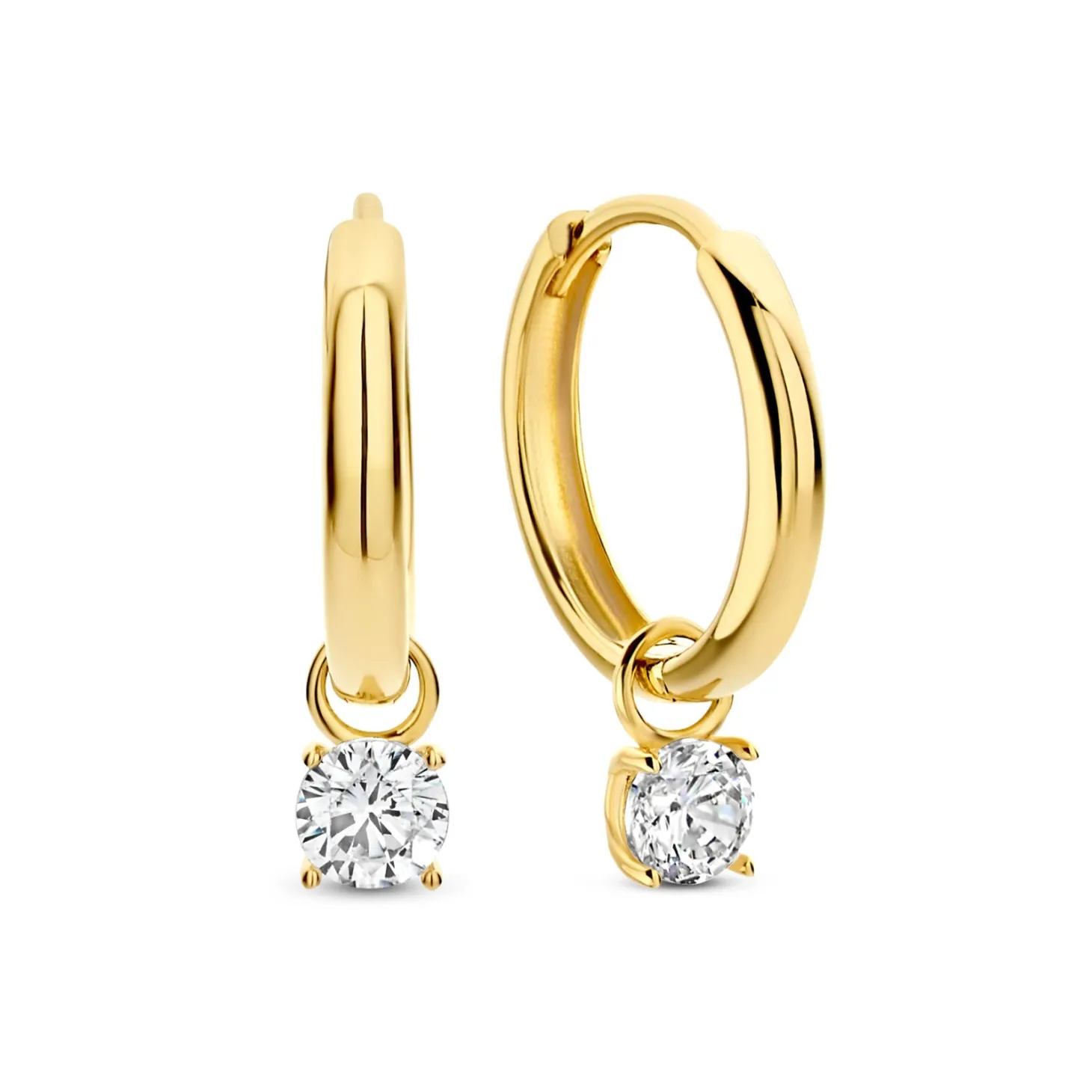 Isabel Bernard Cadeau d'Isabel 14 karaat gouden oorbellen set met zirkonia steentjes Flash Sale