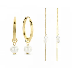 Isabel Bernard Cadeau d'Isabel 14 karaat gouden oorbellen set met zoetwaterparels Discount