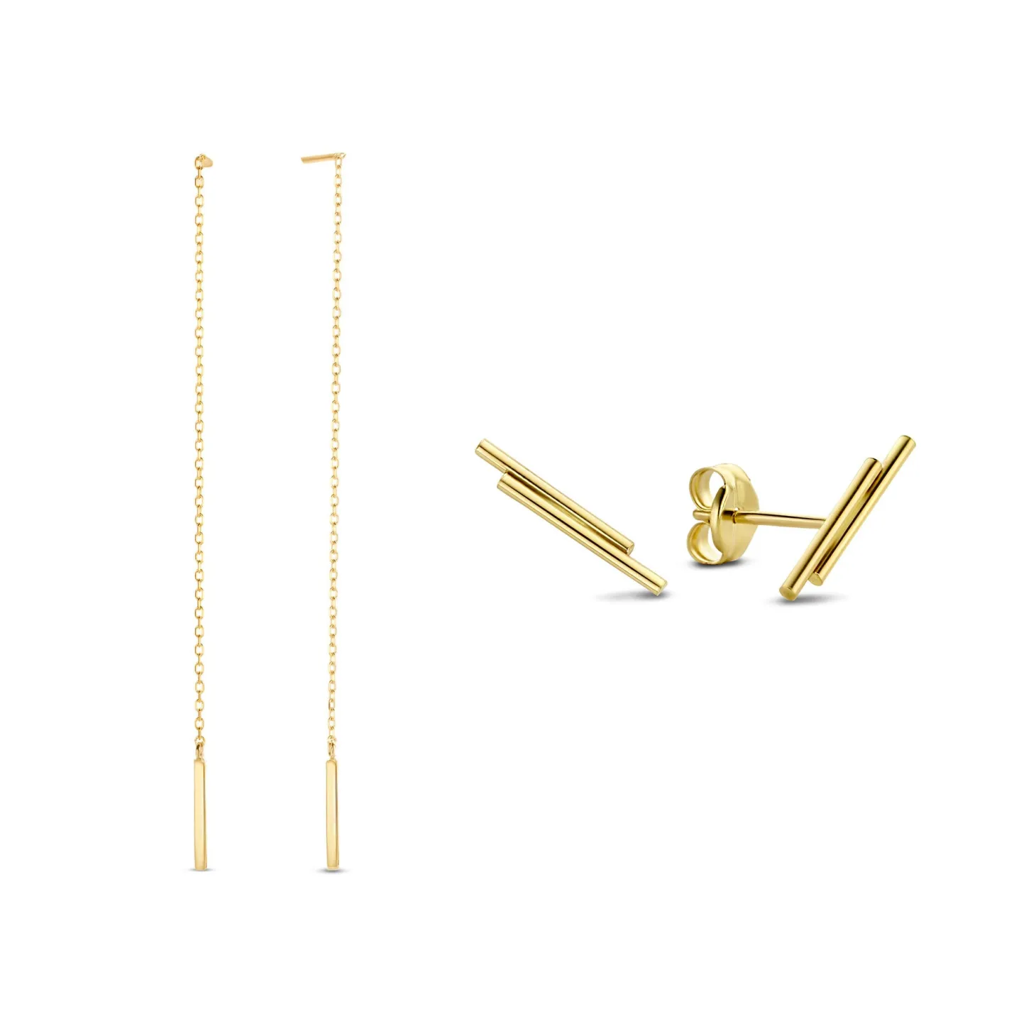 Isabel Bernard Cadeau d'Isabel 14 karaat gouden oorbellen set met staafjes Shop