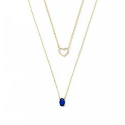 Isabel Bernard Cadeau d'Isabel 14 karaat gouden kettingen giftset met hartje en zirkonia steen Outlet