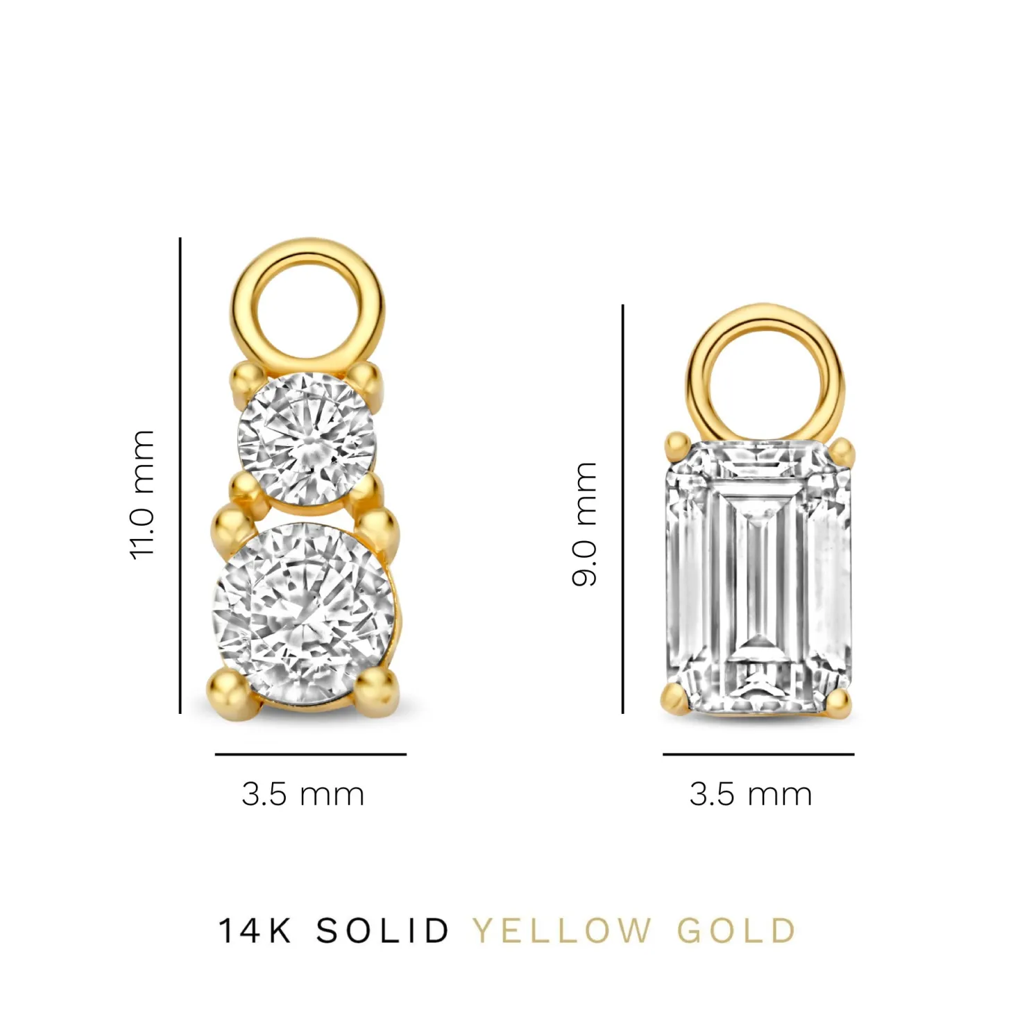 Isabel Bernard Cadeau d'Isabel 14 karaat gouden vierdelige oorbedel set met zirkonia steentjes | zonder creolen Cheap