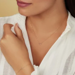 Isabel Bernard Cadeau d'Isabel 14 karaat rosé gouden collier en armband giftset met hartje Hot