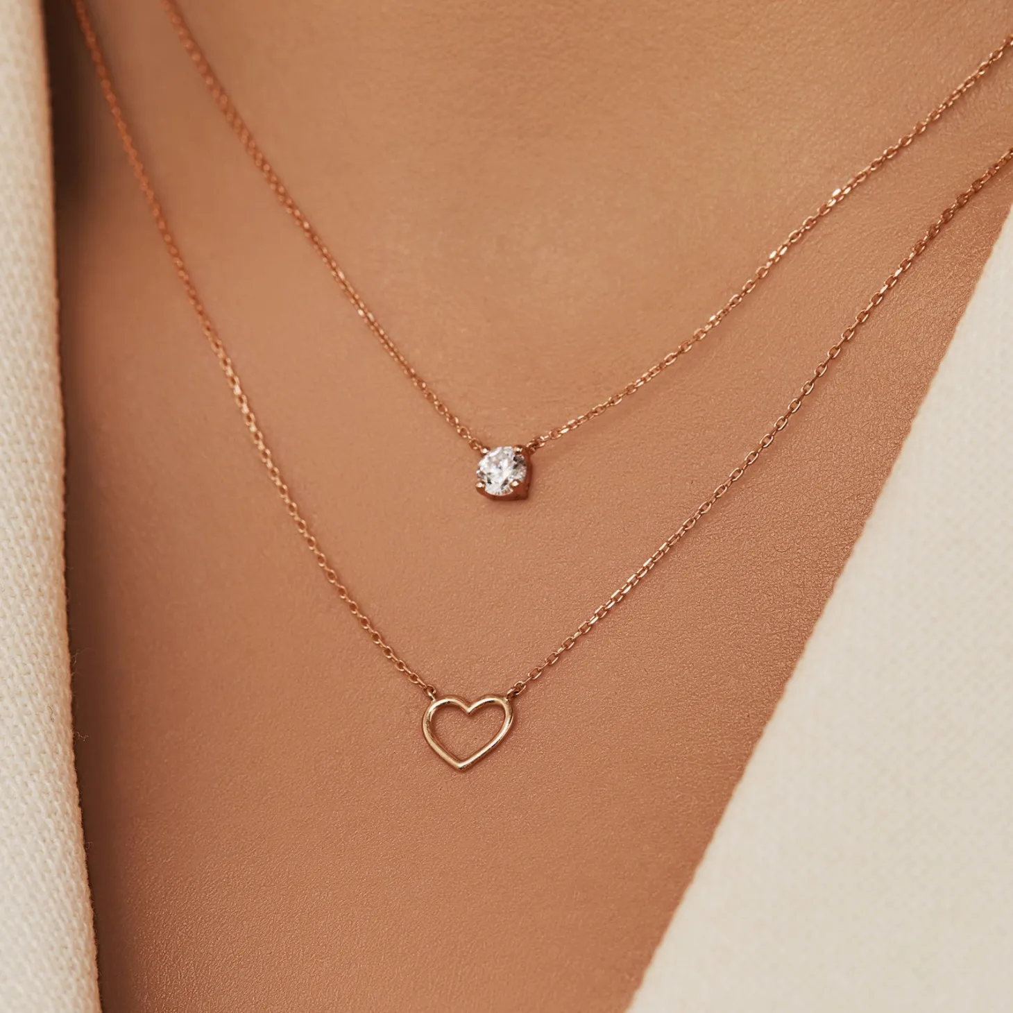 Isabel Bernard Cadeau d'Isabel 14 karaat rosé gouden collier en armband giftset met hartje Hot
