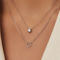 Isabel Bernard Cadeau d'Isabel 14 karaat witgouden collier en armband giftset met hartje Store