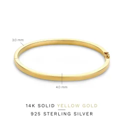 Isabel Bernard Cour d'Honneur Clara 14 karaat gouden bangle met rechthoekige rand Outlet