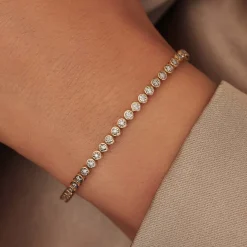 Isabel Bernard De la Paix Alfie 14 karaat gouden tennis armband met diamant 0.36 karaat Cheap