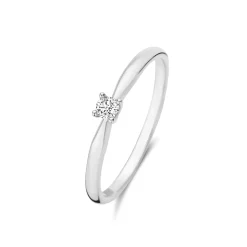Isabel Bernard De la Paix Celesse 14 karaat witgouden ring met diamant 0.07 karaat Store