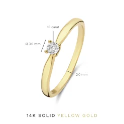 Isabel Bernard De la Paix Christine 14 karaat gouden ring met diamant 0.10 karaat Discount