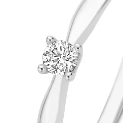 Isabel Bernard De la Paix Christine 14 karaat witgouden ring met diamant 0.10 karaat New