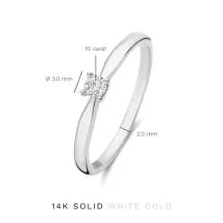 Isabel Bernard De la Paix Christine 14 karaat witgouden ring met diamant 0.10 karaat New