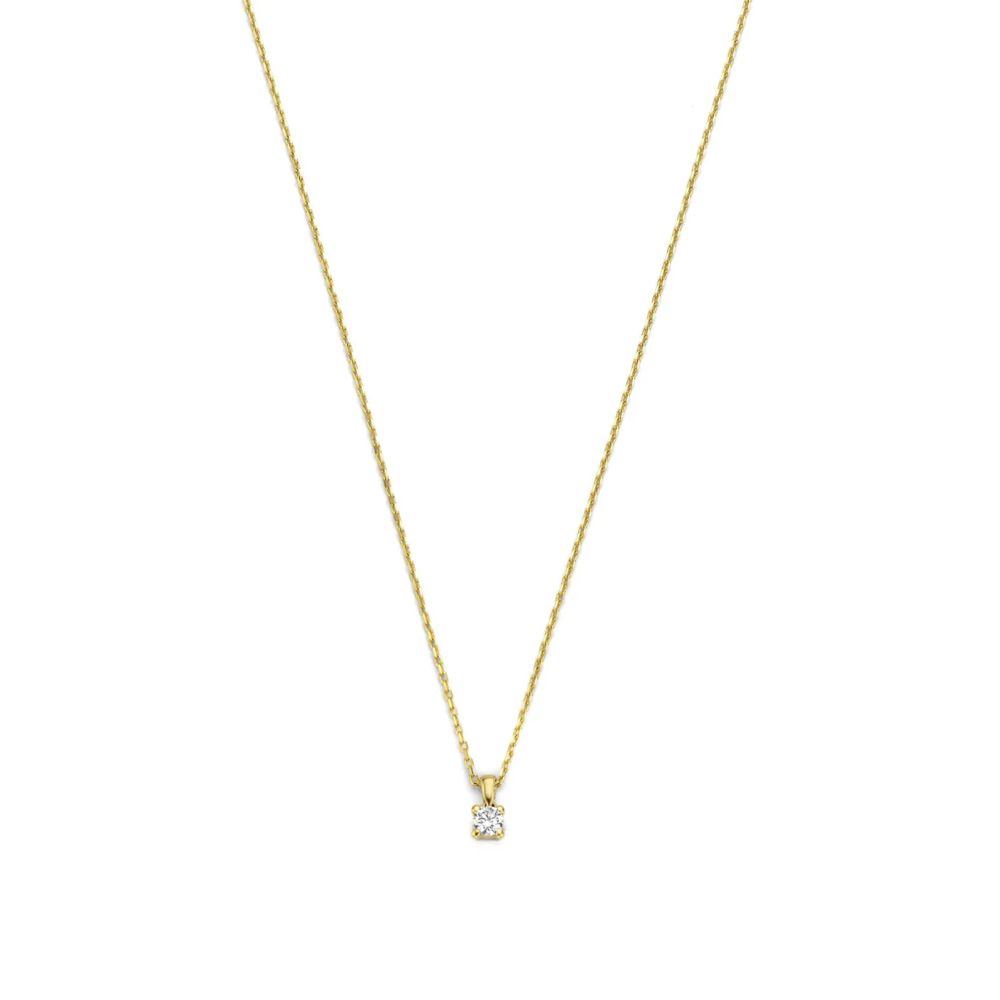Isabel Bernard De la Paix Christine 14 karaat gouden collier met diamant 0.10 karaat Cheap