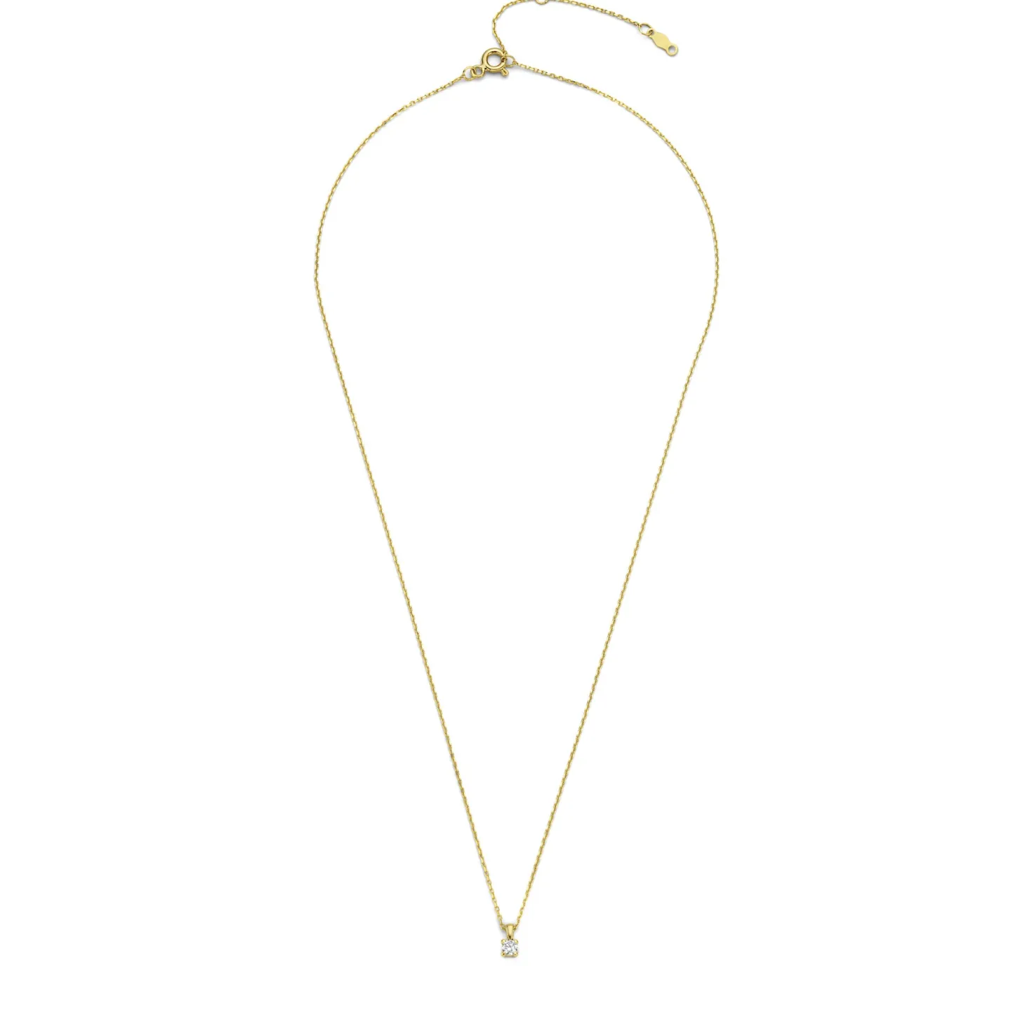 Isabel Bernard De la Paix Christine 14 karaat gouden collier met diamant 0.10 karaat Cheap
