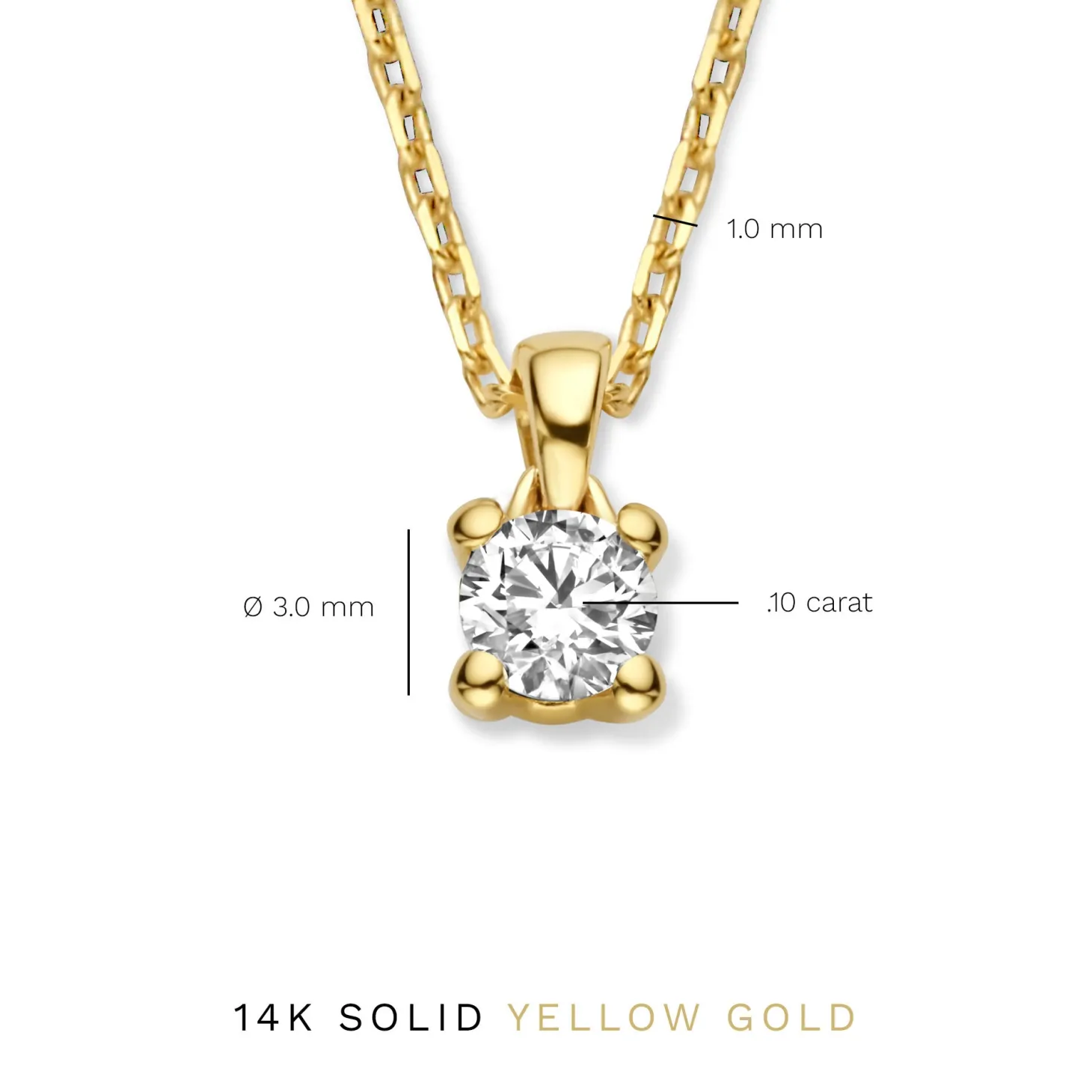 Isabel Bernard De la Paix Christine 14 karaat gouden collier met diamant 0.10 karaat Cheap