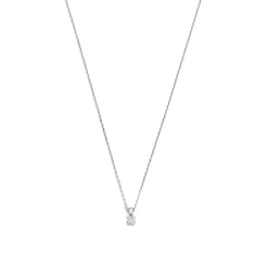Isabel Bernard De la Paix Christine 14 karaat witgouden collier met diamant 0.10 karaat Discount