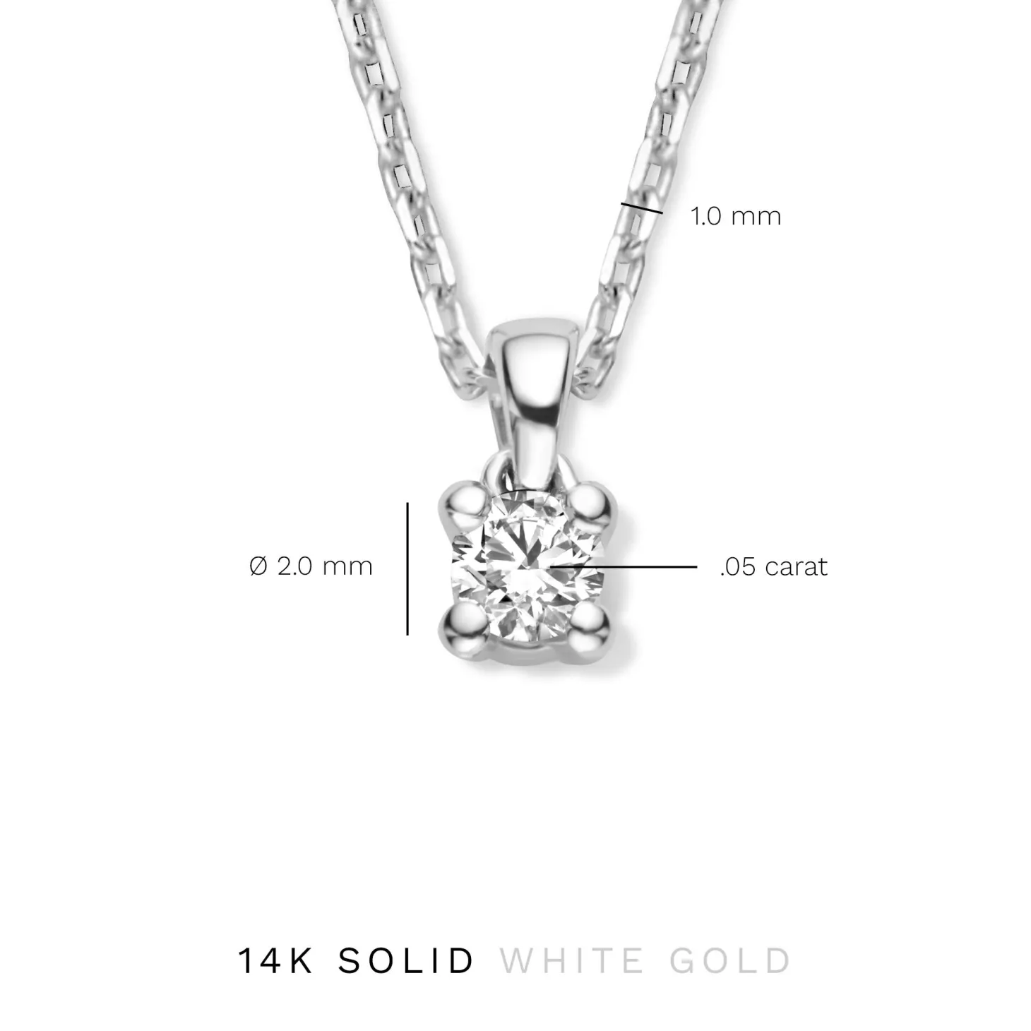 Isabel Bernard De la Paix Céline 14 karaat witgouden collier met diamant 0.05 karaat Sale