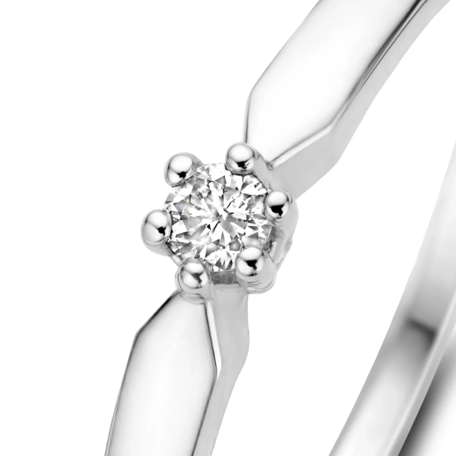 Isabel Bernard De la Paix Emily 14 karaat witgouden ring met diamant 0.05 karaat Store