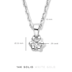 Isabel Bernard De la Paix Emily 14 karaat witgouden collier met diamant 0.05 karaat Best