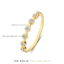 Isabel Bernard De la Paix Flavie 14 karaat gouden ring met diamant 0.18 karaat Store