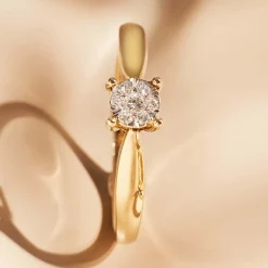 Isabel Bernard De la Paix Hanaé 14 karaat gouden ring met diamant 0.14 karaat Clearance